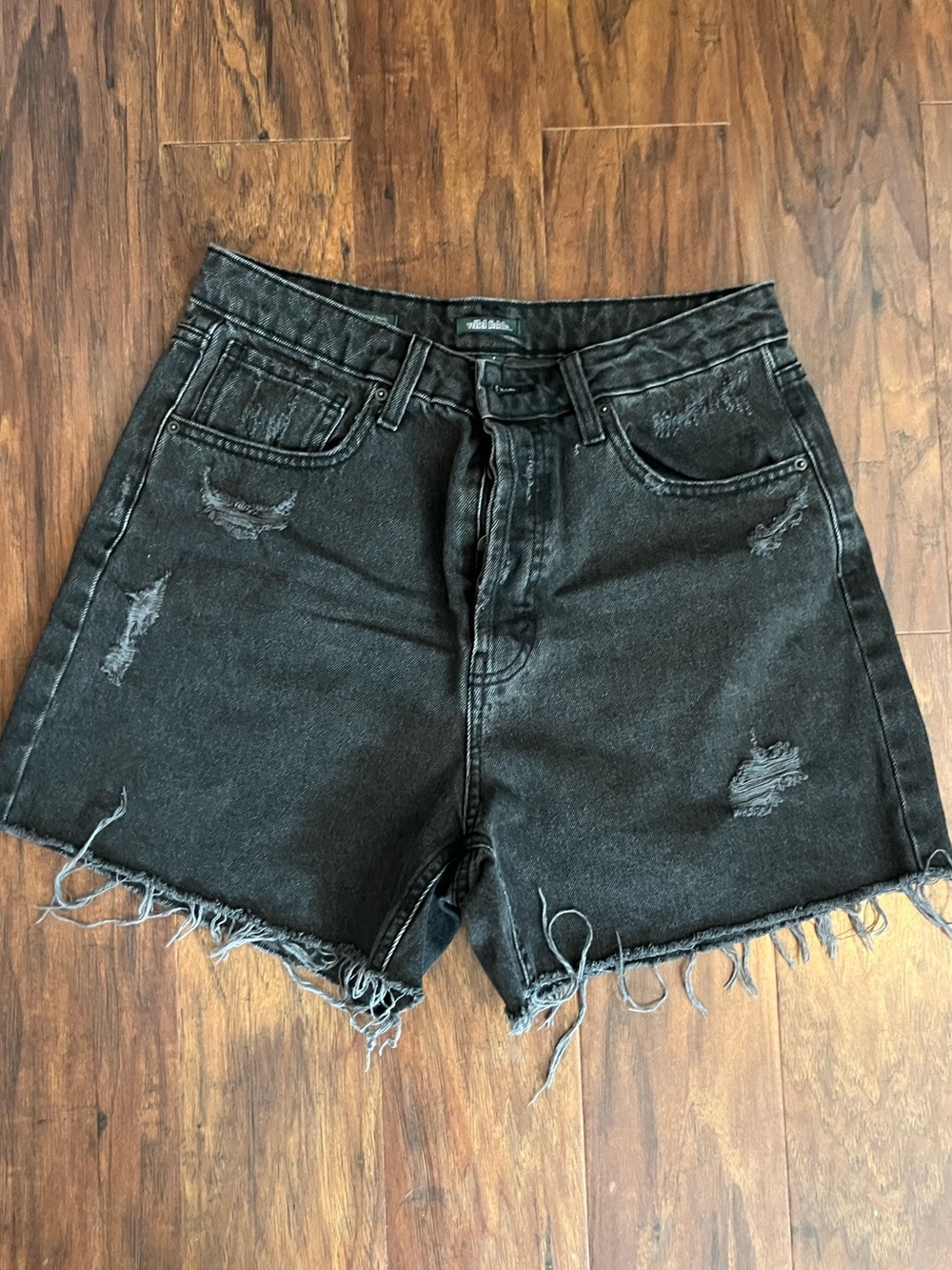 Target Wild Fable Distressed Black Boyfriend Jean Shorts
